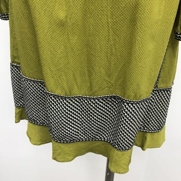 Derek Lam Silk Lime Green Peasant Tie Elastic Waist Midi Shift Dress S/US4/IT40 - Picture 5 of 13